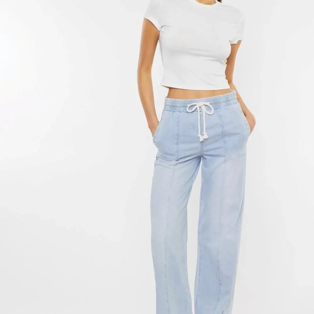 Julia KanCan High Rise Elastic Band Flare Jeans | Women's Pants | Fall Fashion - Picture 4 of 14